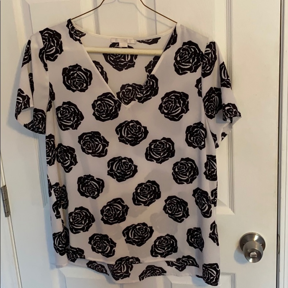 Women’s White and Black Blouse, Size L